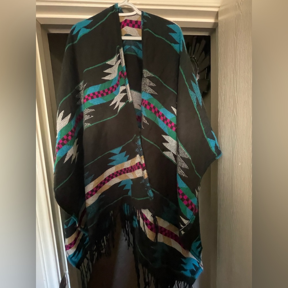 Stylish wool pancho
